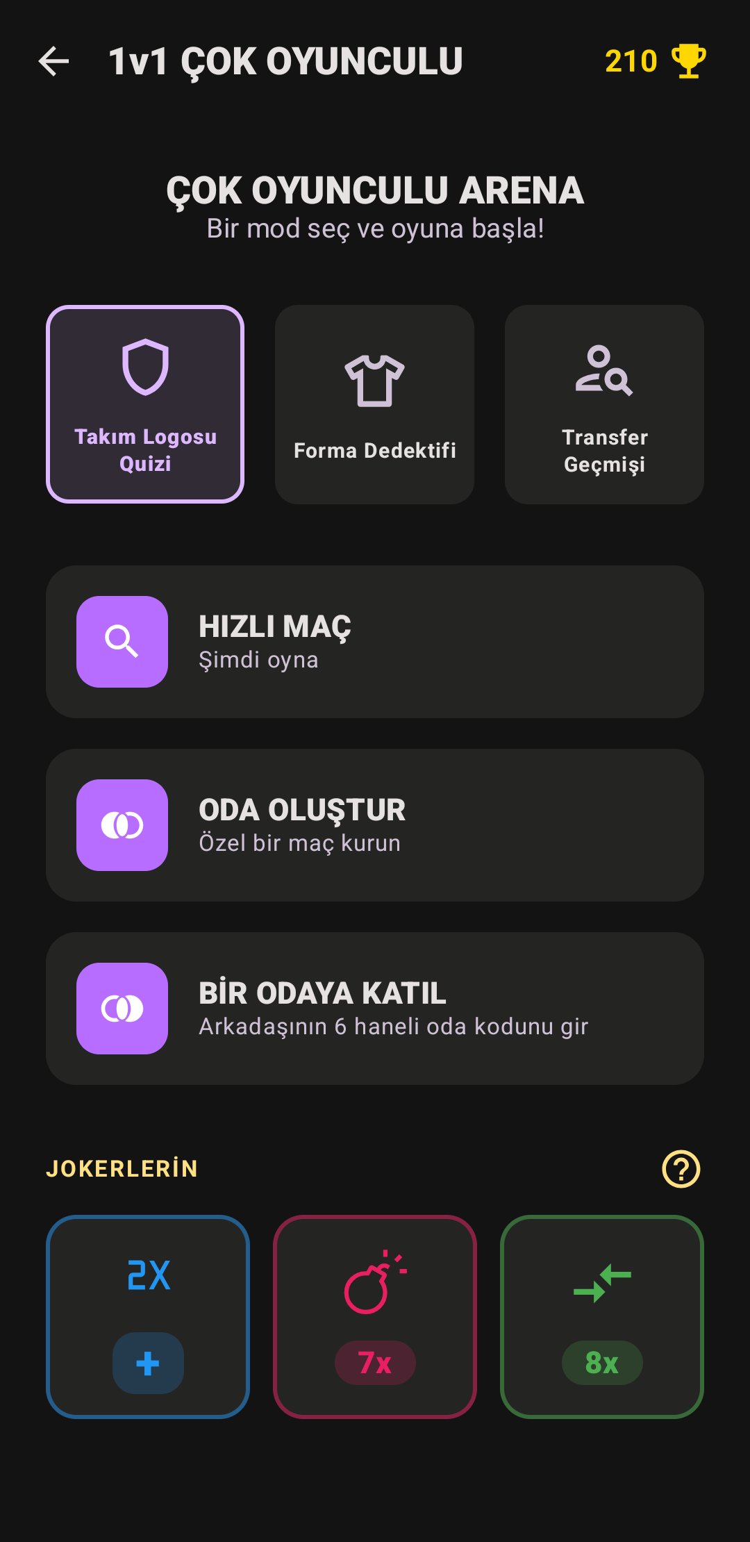 1v1 Çok Oyunculu